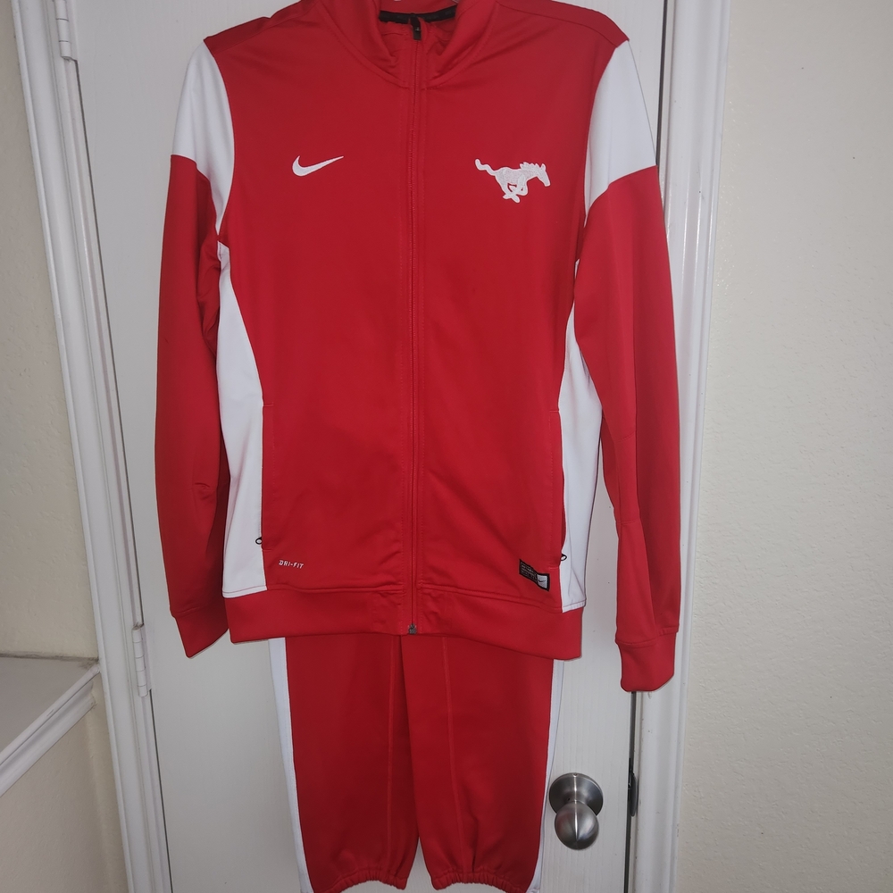 Red and White Nike Track Suit